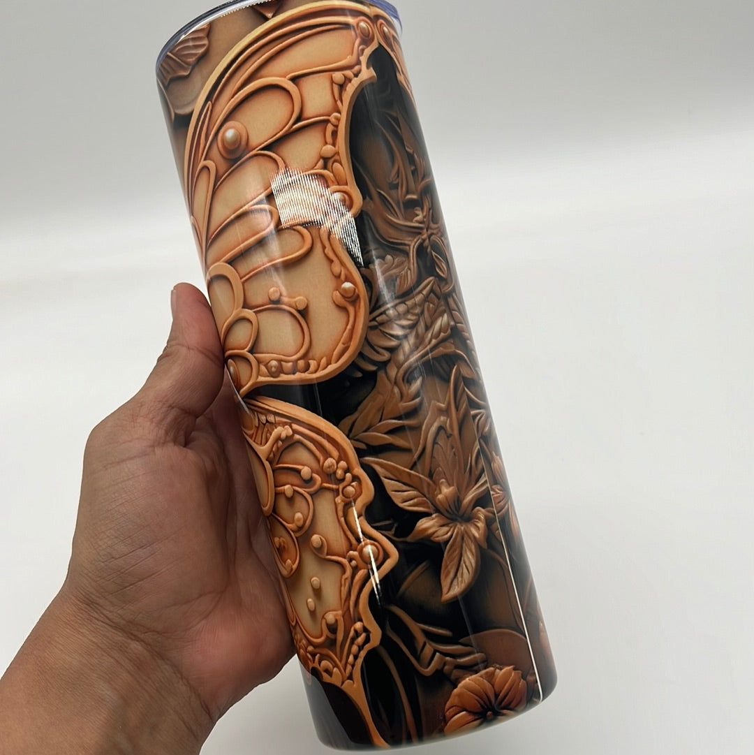 3D Butterfly Skinny tumbler 20oz