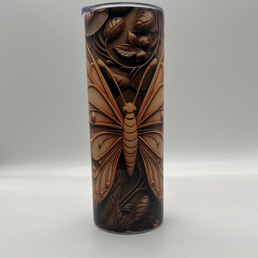 3D Butterfly Skinny tumbler 20oz