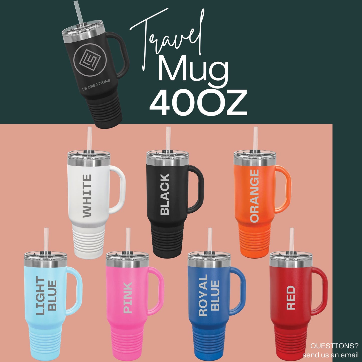 40 oz Engraved Travel Mug