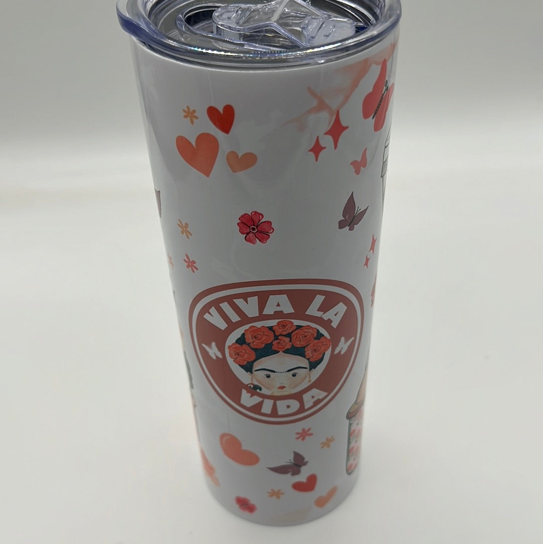 Viva la Vida Frida Kahlo Skinny Tumbler 20oz
