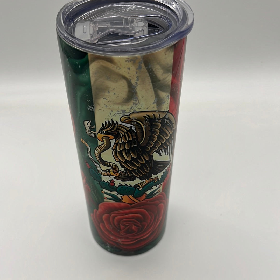 Mexican flag Skinny tumbler 20oz