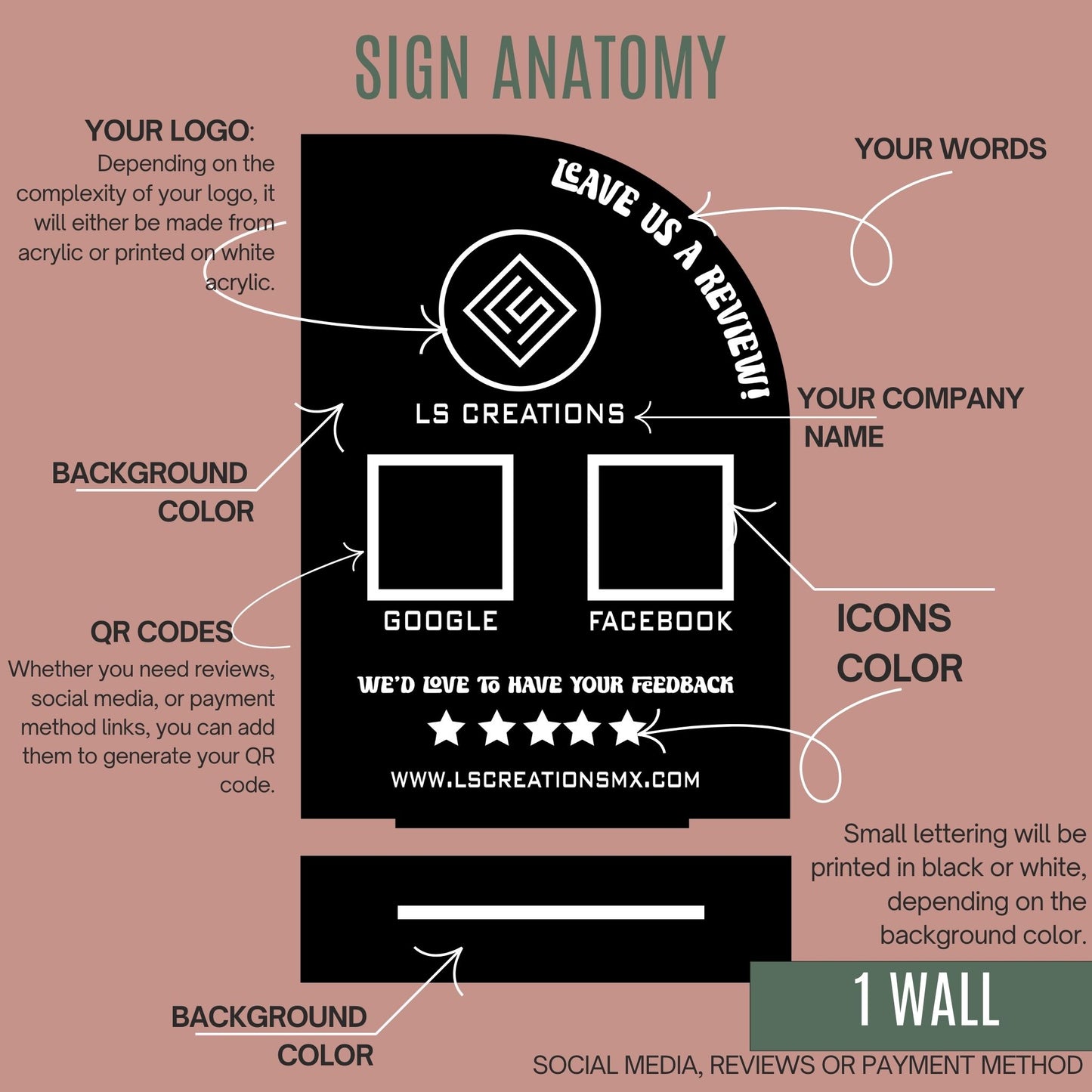Acrylic Sign Single wall