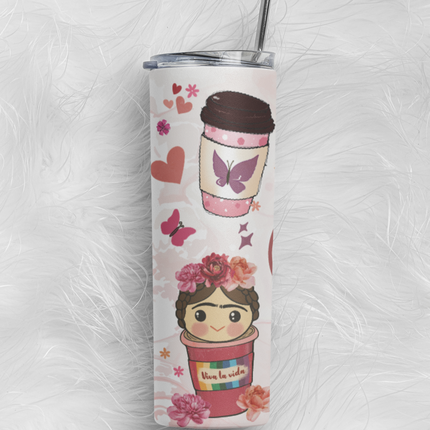 Viva la Vida Frida Kahlo Skinny Tumbler 20oz