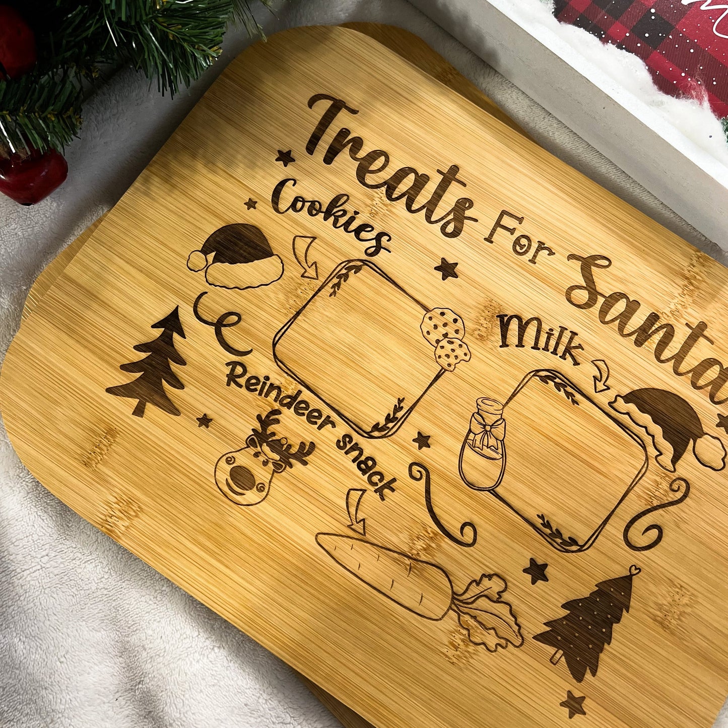 Tabla Navideña Bambú Santa