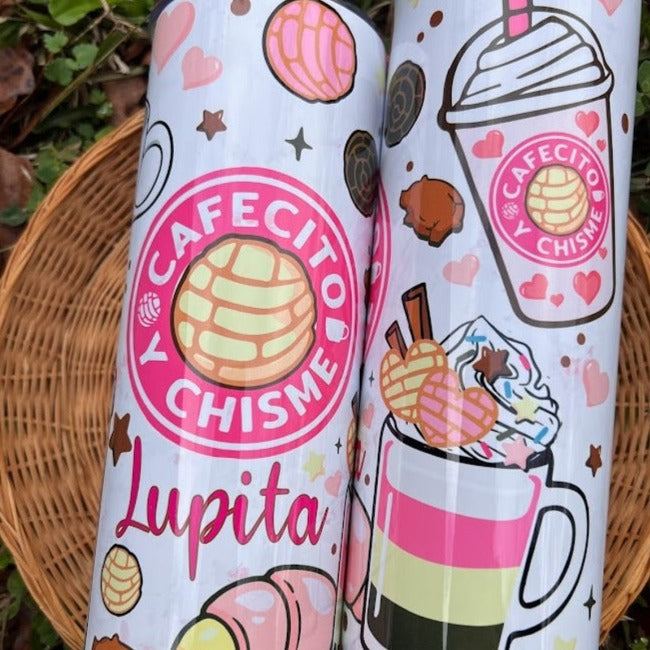 Cafecito & Chisme Skinny Tumbler 20oz