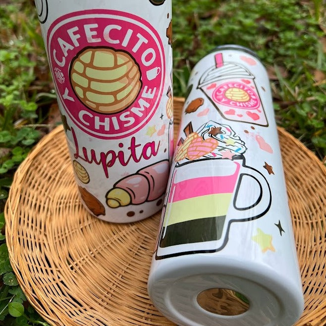 Cafecito & Chisme Skinny Tumbler 20oz