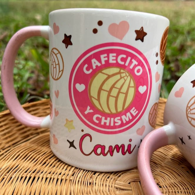 Floral Cafecito y Chisme Coffee Cup