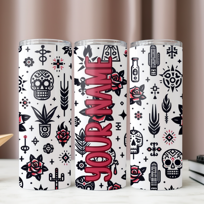 Chicano inspired Skinny tumbler 20oz