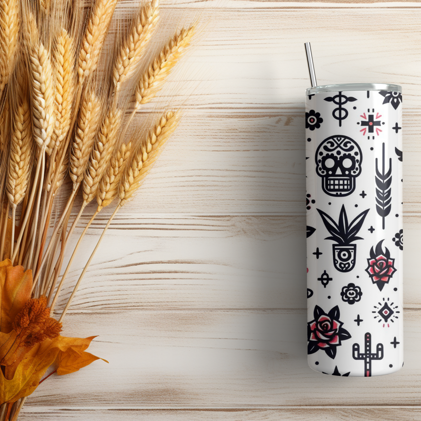 Chicano inspired Skinny tumbler 20oz