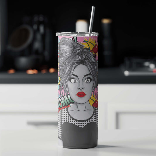 Vaso Skinny Estilo Pop Art Girl 20oz