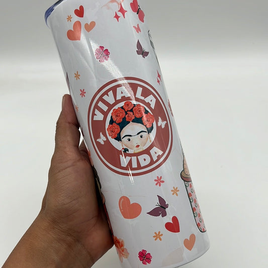 Viva la Vida Frida Kahlo Skinny Tumbler 20oz