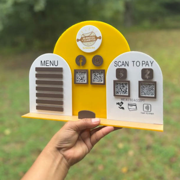 Scan to pay/ Social media/Menu sign