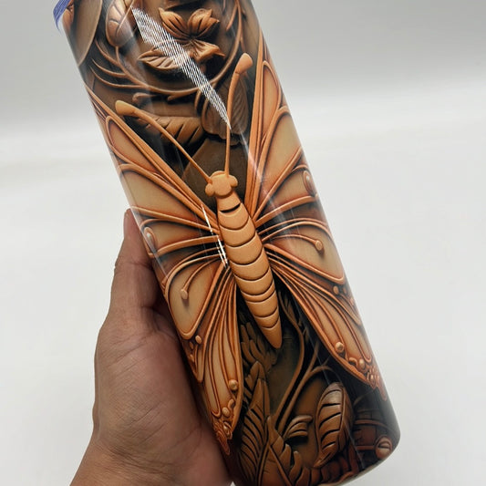 3D Butterfly Skinny tumbler 20oz