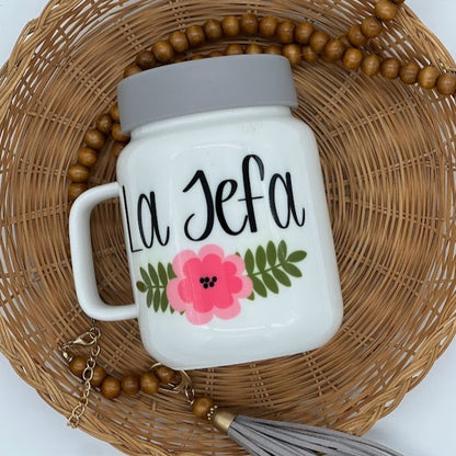 La Jefa Ceramic Mason Jar