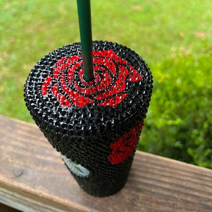 Vaso de Rosas decorado diamantes de imitación